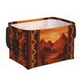 Sunset Rectangle Photo Rectangular Foldable Storage Basket with Sunset Terracotta Southwestern ...