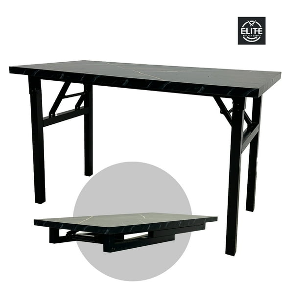Rectangular Foldable Table Marble Pattern, Foldable Dining Table, Kitchen Table, Table for Indoor and Outdoor 47.3''Wx23.8''Dx29.4''H