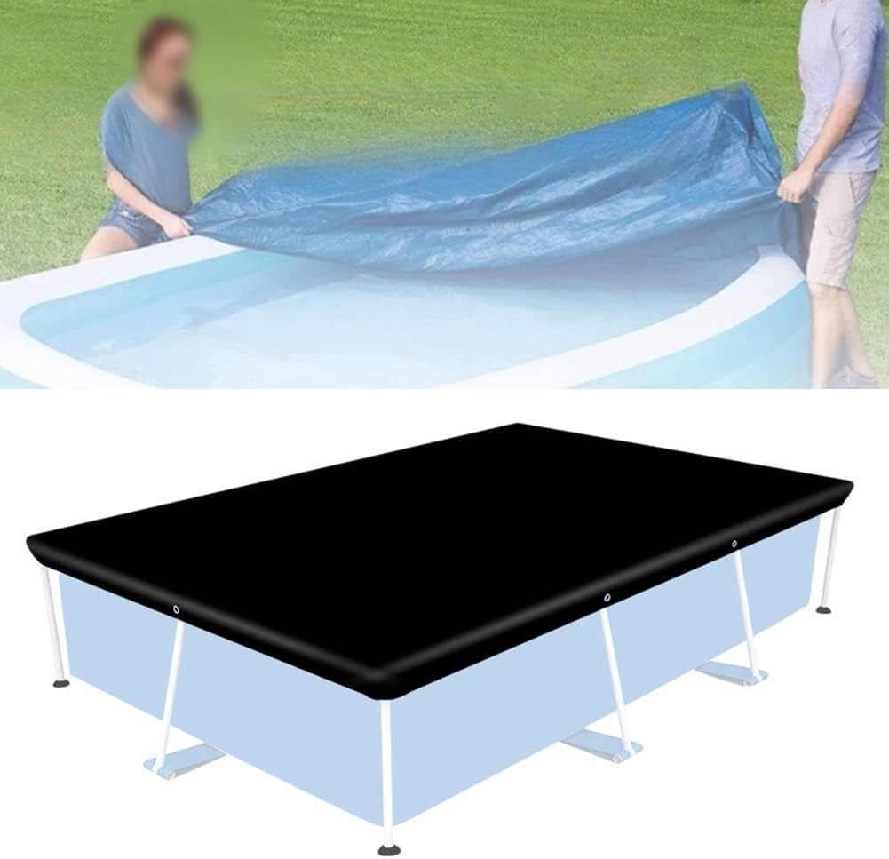 Rectangular Frame Pool Cover Black | Weatherproof UV Resistant 210D ...