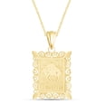 thumbnail image 1 of Rectangular Frame Taurus Zodiac Sign Filigree Pendant Necklace In 14k Yellow Gold Over 925 Sterling Silver, 1 of 1