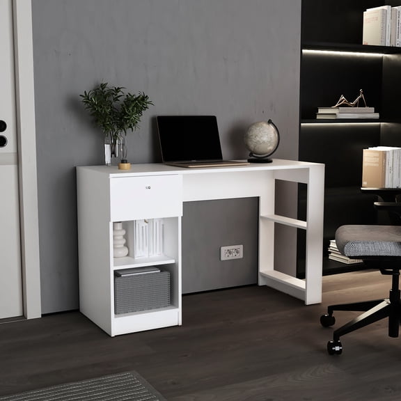 Rectangular, Freestanding Design | Modern Writing and Gaming Desk for Office Use | Durable Construction and Simplistic Aesthetic