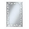 thumbnail image 1 of Rectangular Geometric Wall Mirror Silver, 1 of 1