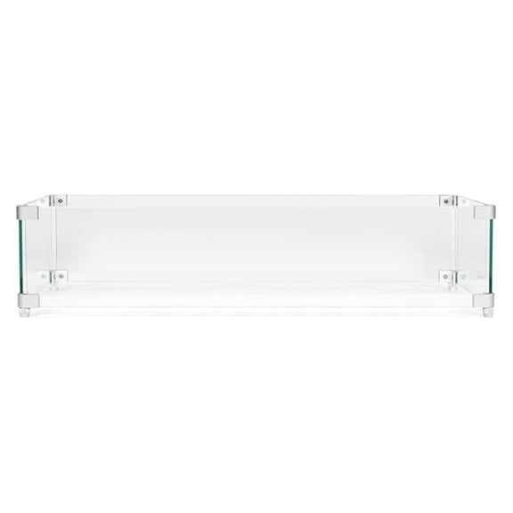 Rectangular Glass Wind Guard XYT 27.6x11.7x6.5-Inch Transparent Shield for 52-Inch Fire Pit Table