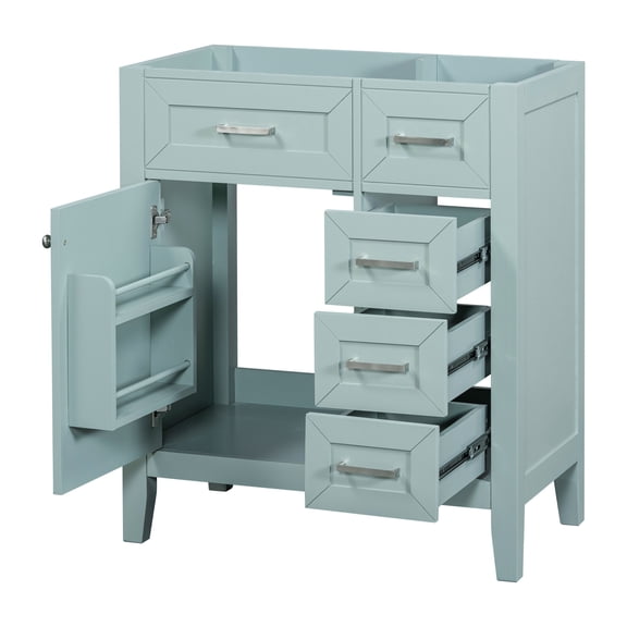 Rectangular Green Bathroom Vanity Base | Modern Style for Humid Bathroom Environments | Durable and Water - Proof Use