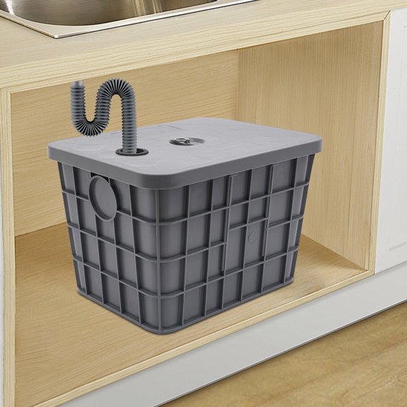 Rectangular Grey Commercial Grease Trap Interceptor Top Inlet Grey Oil Water Separator 50L