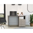 thumbnail image 1 of Rectangular Grey Computer Table With Extra Drawer Space Desk Spacious Top And Storage, 1 of 5