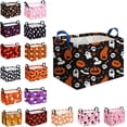 thumbnail image 1 of Rectangular Halloween Horror Ghost Storage Basket,Scary Pumpkin Basket,Halloweens Party Baskets,Halloween Candy Storage Baskets with Handles,Collapsible Storage Box Bin (O-1PCS), 1 of 9