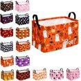 thumbnail image 1 of Rectangular Halloween Horror Ghost Storage Basket,Scary Pumpkin Basket,Halloweens Party Baskets,Halloween Candy Storage Baskets with Handles,Collapsible Storage Box Bin (G-1PCS), 1 of 9