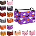 thumbnail image 1 of Rectangular Halloween Horror Ghost Storage Basket,Scary Pumpkin Basket,Halloweens Party Baskets,Halloween Candy Storage Baskets with Handles,Collapsible Storage Box Bin (K-1PCS), 1 of 9