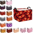 thumbnail image 1 of Rectangular Halloween Horror Ghost Storage Basket,Scary Pumpkin Basket,Halloweens Party Baskets,Halloween Candy Storage Baskets with Handles,Collapsible Storage Box Bin (L-1PCS), 1 of 9