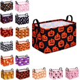 thumbnail image 1 of Rectangular Halloween Horror Ghost Storage Basket,Scary Pumpkin Basket,Halloweens Party Baskets,Halloween Candy Storage Baskets with Handles,Collapsible Storage Box Bin (F-1PCS), 1 of 9