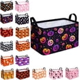 thumbnail image 1 of Rectangular Halloween Horror Ghost Storage Basket,Scary Pumpkin Basket,Halloweens Party Baskets,Halloween Candy Storage Baskets with Handles,Collapsible Storage Box Bin (J-1PCS), 1 of 9