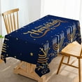 thumbnail image 1 of Rectangular Happy Hanukkah Tablecloth Jewish Chanukah Menorah Hebrew Festival of Lights Party Table Cloth Decoration Home Dining Room Kitchen Table Cover-60×84inch,, 1 of 5
