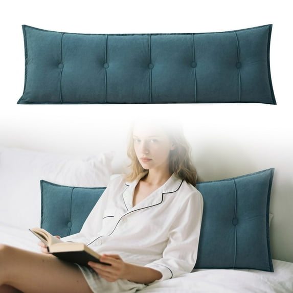Rectangular Headboard Pillow for Bed - Reading Pillow with Lumbar Back Support, Bolster Cushion for Sitting Up in Bed, Dorm Room, Sofa, and Daybed Comfort