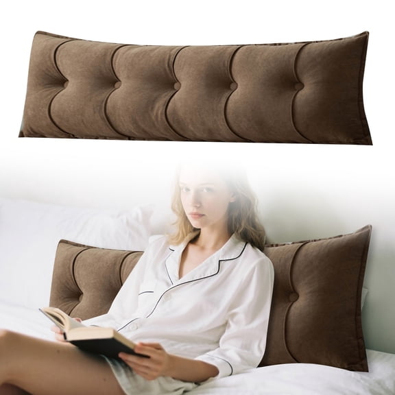 Rectangular Headboard Pillow for Bed - Reading Pillow with Lumbar Back Support, Bolster Cushion for Sitting Up in Bed, Dorm Room, Sofa, and Daybed Comfort
