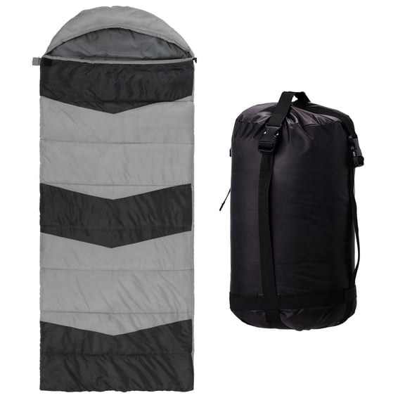 Rectangular Heated Sleeping Bag, Lightweight Waterproof Sleeping Bag with Multi USB Powered Heating Pads for Backpacking Hiking, Gray