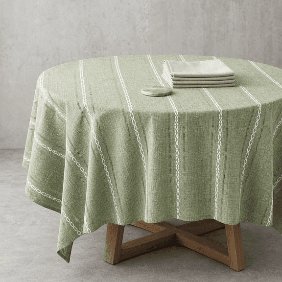 Rectangular Hemstitch Sage Green Tablecloth 84" x 60"