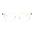 thumbnail image 1 of Rectangular Horn Rim Keyhole Plastic Blue Light Flitering Computer Glasses Clear, 1 of 4