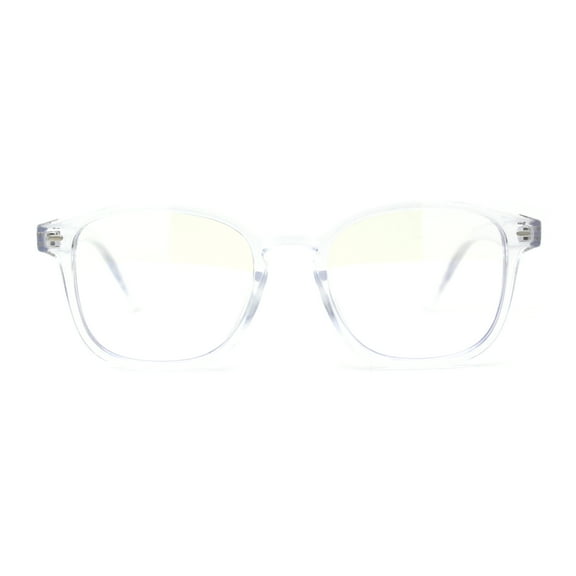Rectangular Horn Rim Keyhole Plastic Blue Light Flitering Computer Glasses Clear