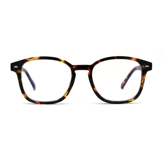 Rectangular Horn Rim Keyhole Plastic Blue Light Flitering Computer Glasses Tortoise