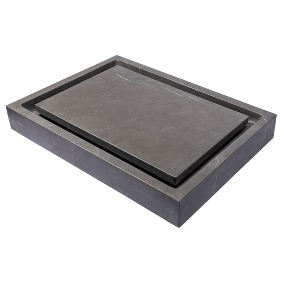 Rectangular Infinity Pool Sink - Honed Pietra Grey Marble