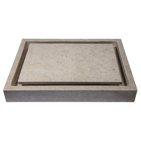 Rectangular Infinity Pool Sink - Polished Penny Grey Marble