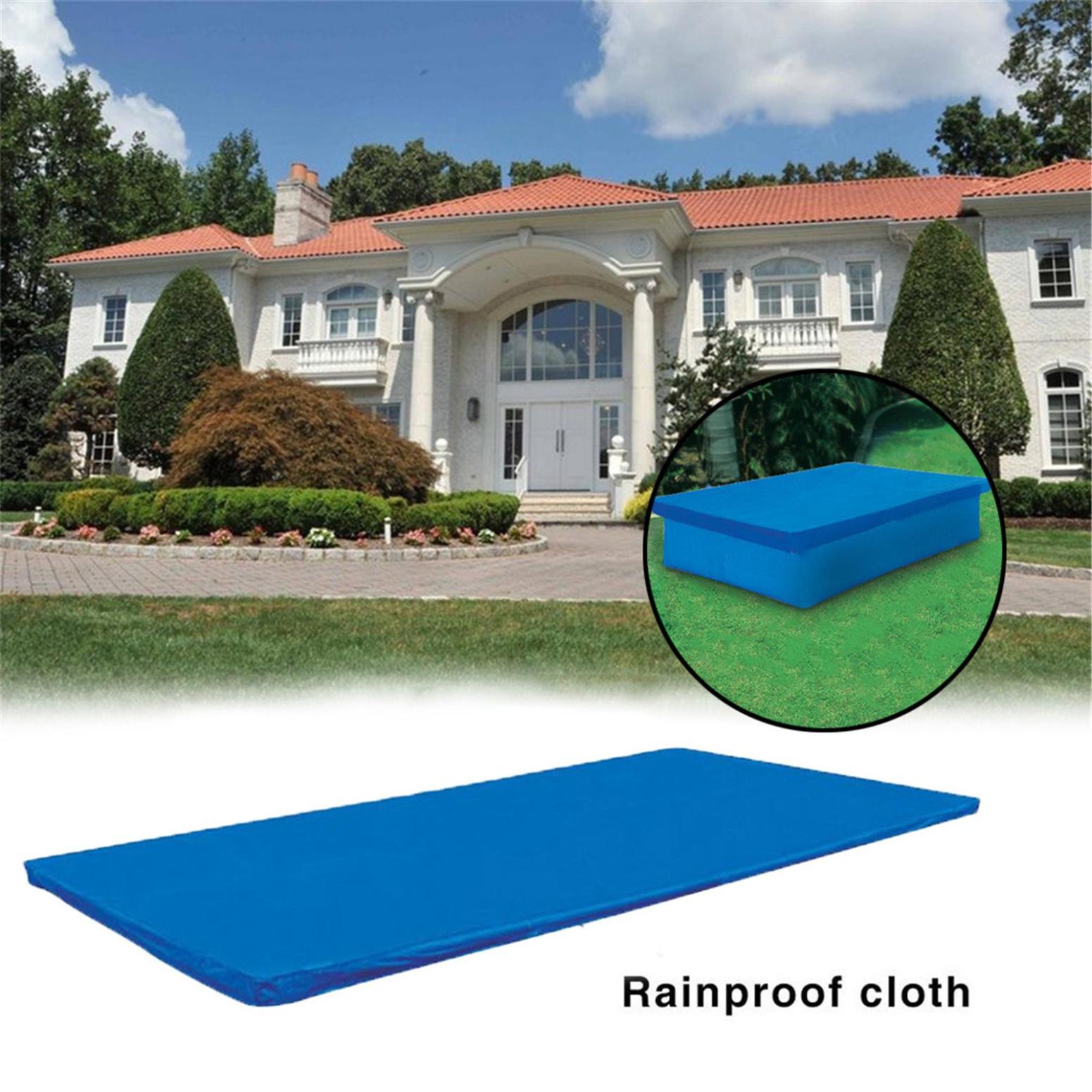 Rectangular Inflatable Pool Cover | PE Material | Fits Pools 300x200cm | Outdoor Dust Leaf Debris Protection | Secure Rope Fastening | Summer Water Accessory | 305x205cm