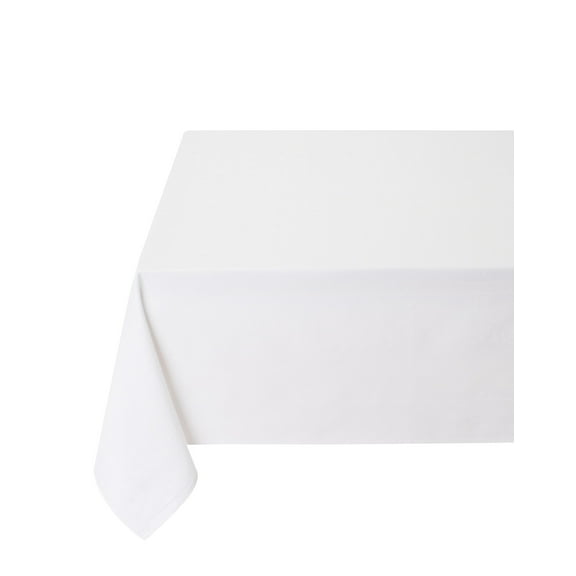 Rectangular Jacquard White Tablecloth, 63" x 118", Acrylic Coated Easy Care Provencal Luxury French Linen