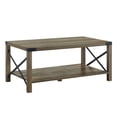 thumbnail image 1 of Rectangular KD Coffee Table | Rustic Oak Look for Home Decor | Metal & Veneer(PU) Materials | Ample Floor Clearance, 1 of 2