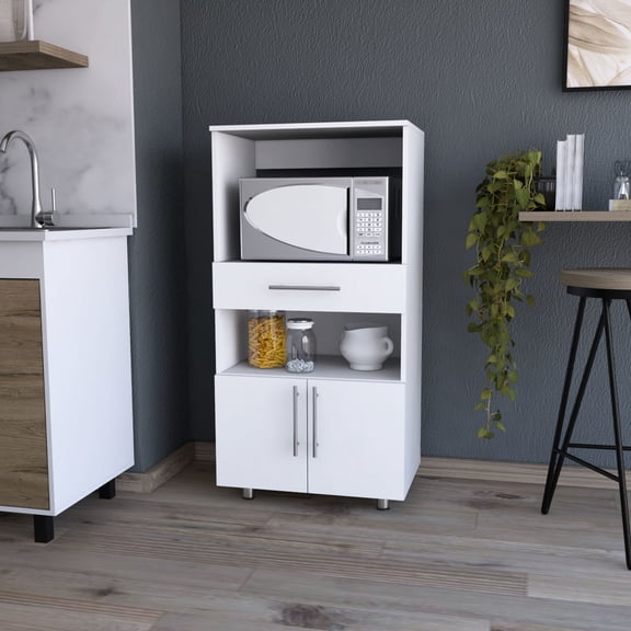 Integrated Microwave Stand with Drawer Storage / Keep Kitchen Tidy
