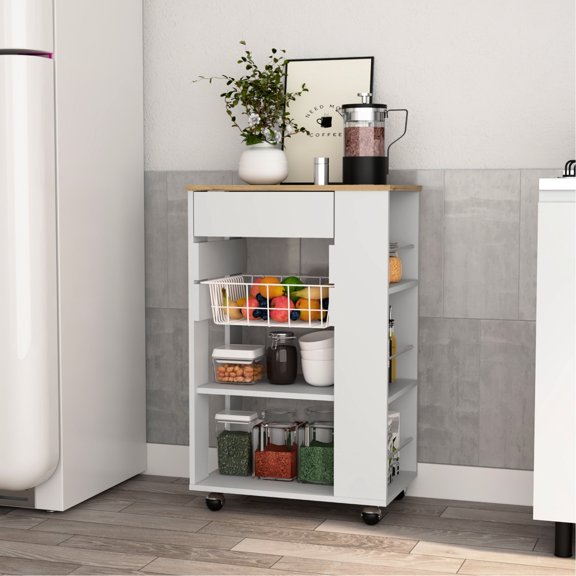 Rectangular Kitchen Utility Island | Drawer and Shelves for Kitchen Use Case | Particle Board Construction | Overcomes Kitchen Storage Difficulties