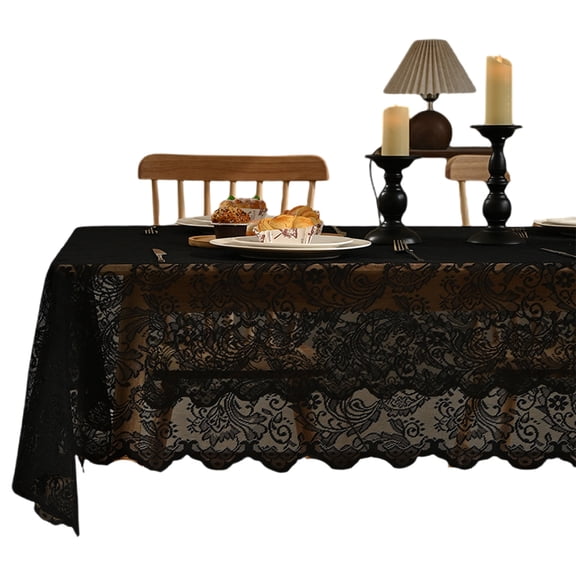 Rectangular Lace Tablecloth 54x108 Inches with Florals Patterns , Perfect for Dining Room or Outdoor Celebration