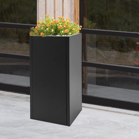 Rectangular Large Flowerpot, Tall Outdoor/Indoor Planter Box, Tall Metal Planter Box