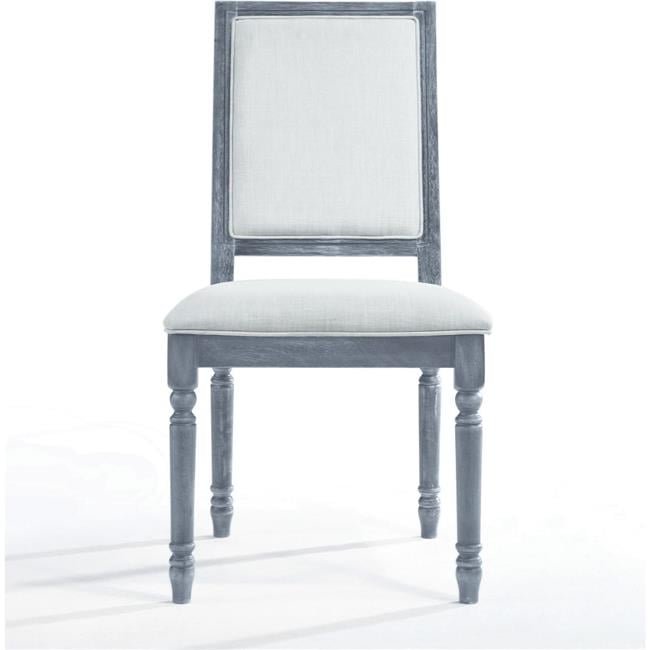 Rectangular Leventis Side Chair - Cream Linen & Weathered Gray, Set of ...