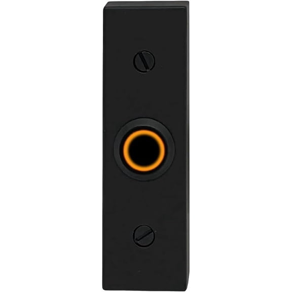 Rectangular Lighted Wired Metal Doorbell Button in Black BT6BL, for Doorbell Chime, Buzzer, or Rinr, Door Bell Button Only, Buzzer Button with LED Button Light