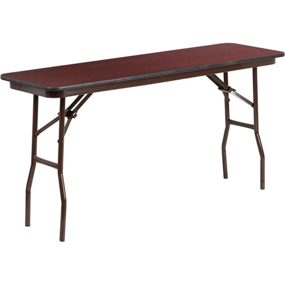 Rectangular Mahogany Folding Training Table - 18 x 60 in. - Commercial Grade