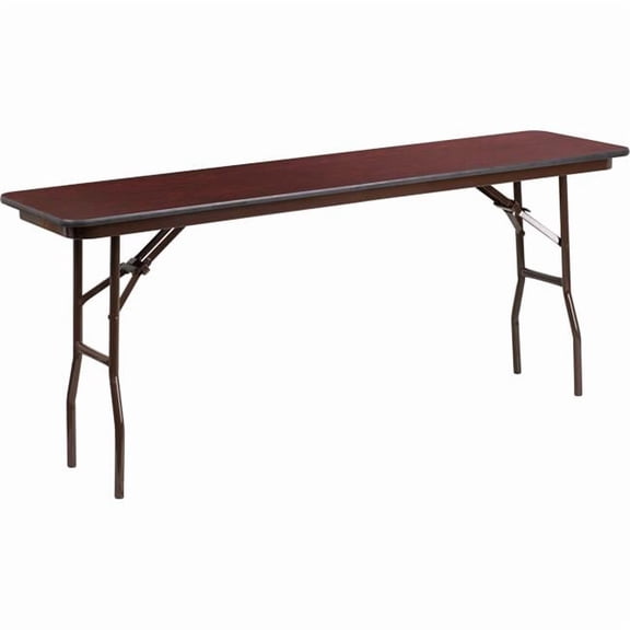 Rectangular Mahogany Folding Training Table - 18 x 72 in. - Commercial Grade