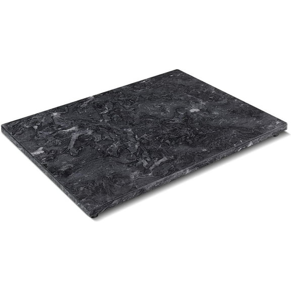 Rectangular Marble Cheese Board - 11.5 x 15 Inch Black Marble Serving Board for Baking, Charcuterie, Pastry, Trivet - Non-Stick Heat Resistant Marble Cutting Boards for Kitchen
