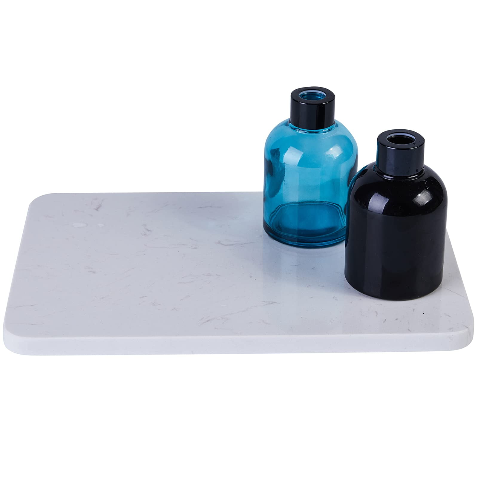 Rectangular Marble Deli or Cutting Board, White Minimalism, Cheese Plate 7.6in*11.8in