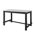 thumbnail image 1 of Rectangular Marble Top Counter Height Wooden Table with Trestle Base Gray, 1 of 5