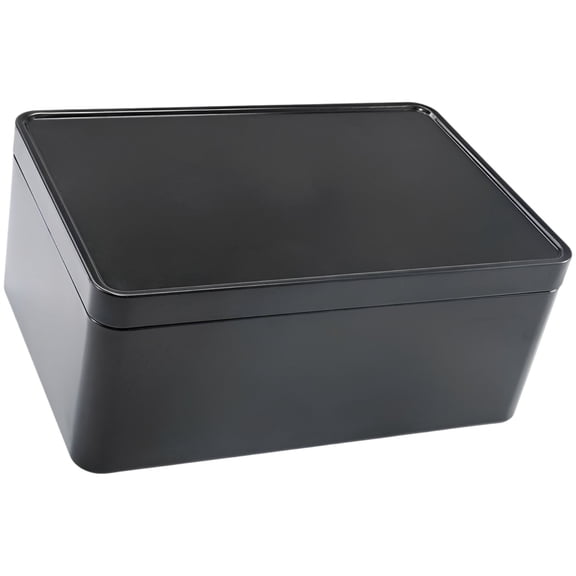 Rectangular Matte Black Tin Storage Box with Lid, Stainless Steel Metal Tin Box for Guasha Boards, Scissors, Crafts, Jewelry, Stationary and Home Organization