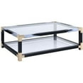 thumbnail image 1 of ACME Lafty 54" Glass Top Coffee Table in White Brushed and Black, 1 of 5