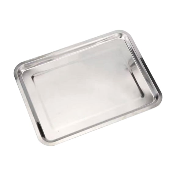 Rectangular Metal Serving Tray For Indoor Use Lightweight Stackable For Kitchen And Living Room(27*20*2Cm)