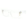thumbnail image 1 of Rectangular Mobster Flat Top Clear Lens Retro Fashion Eyeglasses Clear, 1 of 4