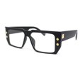 thumbnail image 1 of Rectangular Mobster Flat Top Clear Lens Retro Fashion Eyeglasses Matte Black, 1 of 4