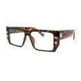 thumbnail image 1 of Rectangular Mobster Flat Top Clear Lens Retro Fashion Eyeglasses Tortoise, 1 of 4