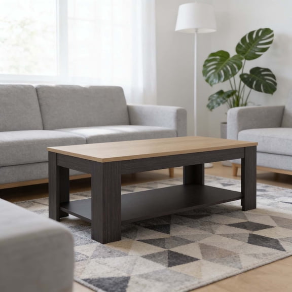 Rectangular Modern Coffee Table  Streamlined Simple Center Table for Refreshing Your Living Room Aesthetic