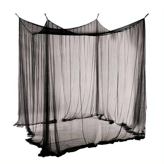 Rectangular Mosquito Net 86.6x78.7x78.7 Inch, 4 Corners Bed Canopy for Indoor Outdoor Camping, Large Polyester Mesh Netting for Home Travel Patio