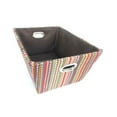 thumbnail image 1 of Rectangular Multi Color Paper Rope Basket With Brown Fabric Liner, 1 of 1
