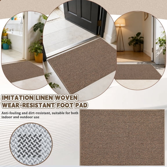 Rectangular Natural Coir Doormat for Entrance – Heavy-Duty Dirt-Scraping Floor Mat with Non-Slip Backing, Ideal for Home Entryways, Porches & Corridors, 60x90cm